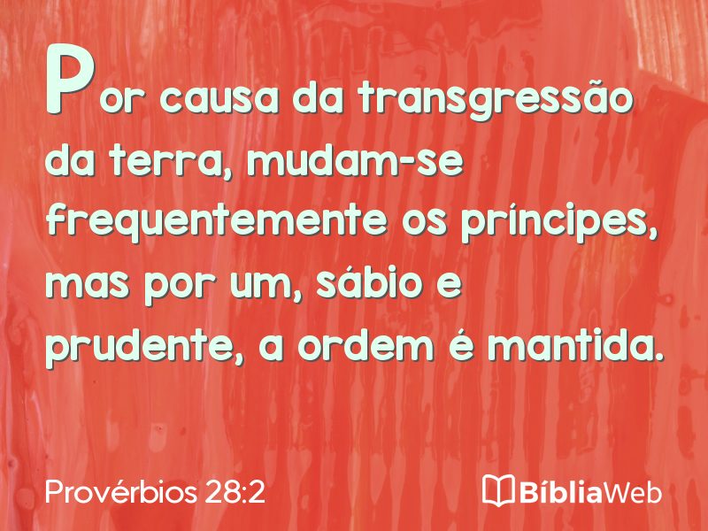 Provérbios 28:2 em imagem para compartilhar