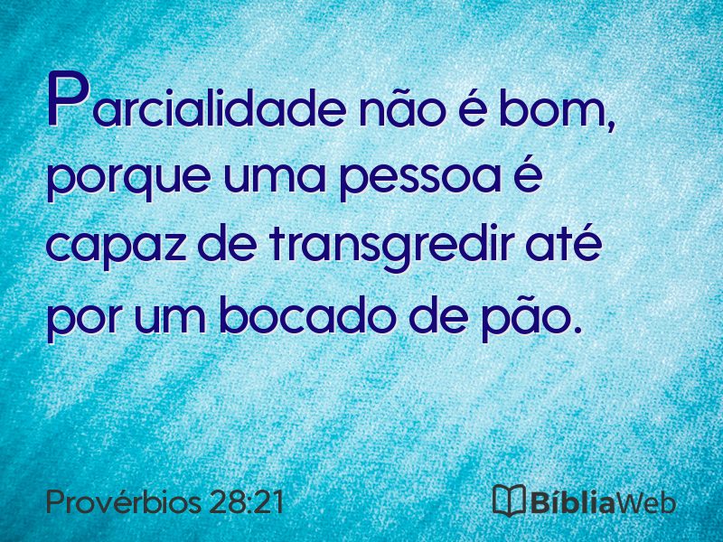 Provérbios 28:21 em imagem para compartilhar