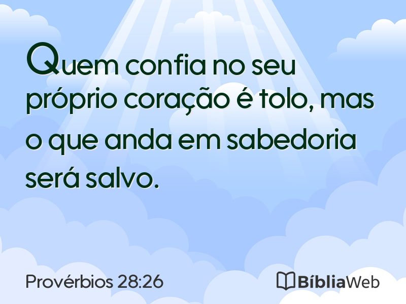 Provérbios 28:26 em imagem para compartilhar
