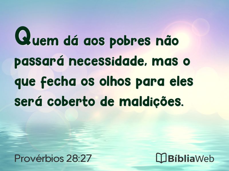 Provérbios 28:27 em imagem para compartilhar