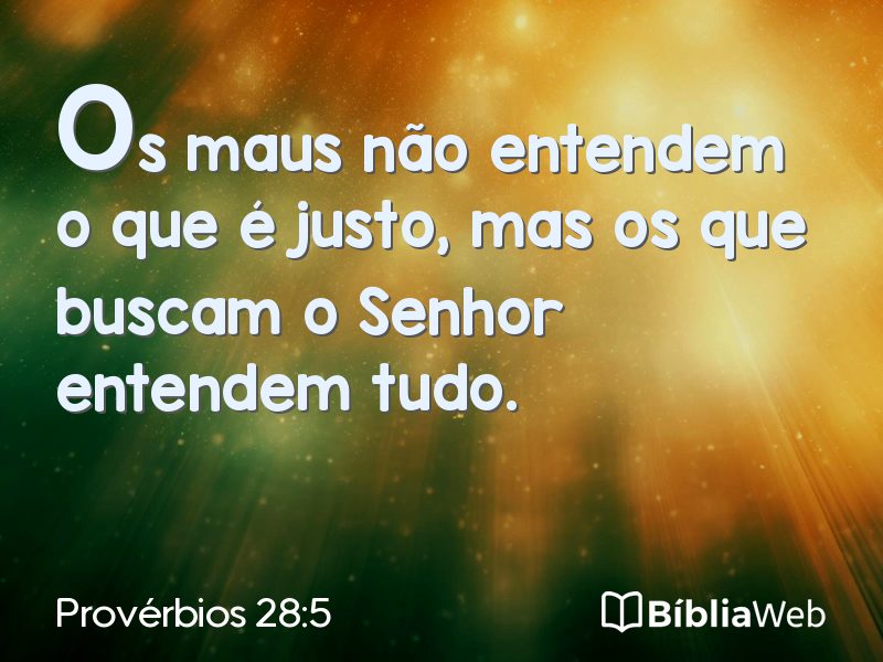 Provérbios 28:5 em imagem para compartilhar
