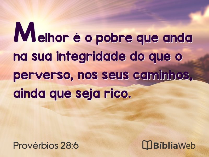 Provérbios 28:6 em imagem para compartilhar