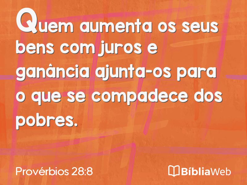 Provérbios 28:8 em imagem para compartilhar