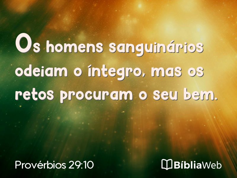 Provérbios 29:10 em imagem para compartilhar
