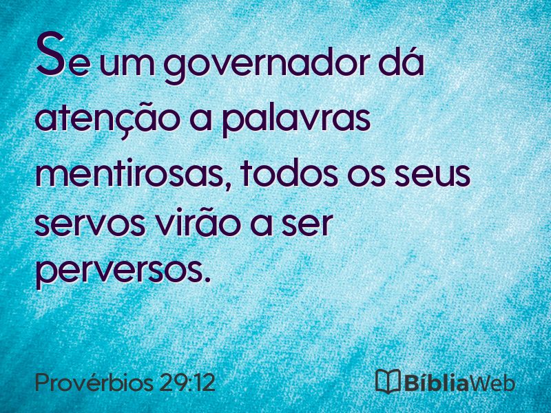 Provérbios 29:12 em imagem para compartilhar
