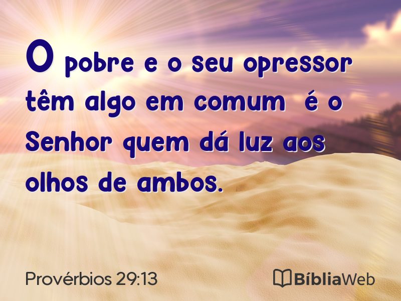 Provérbios 29:13 em imagem para compartilhar