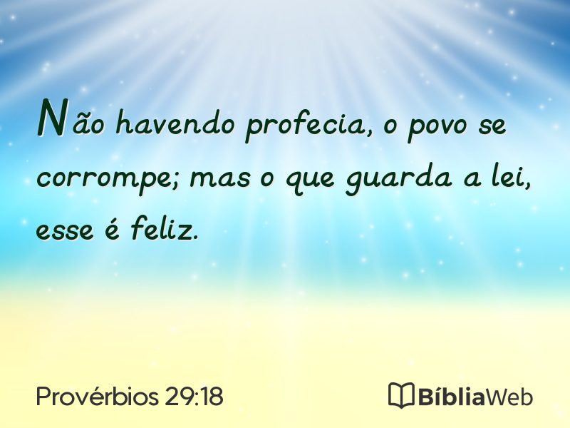 Provérbios 29:18 em imagem para compartilhar