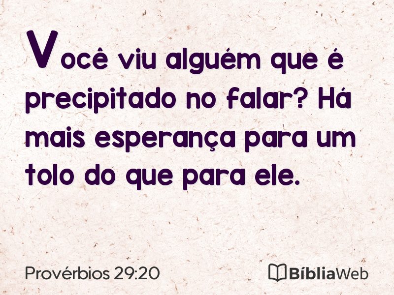 Provérbios 29:20 em imagem para compartilhar