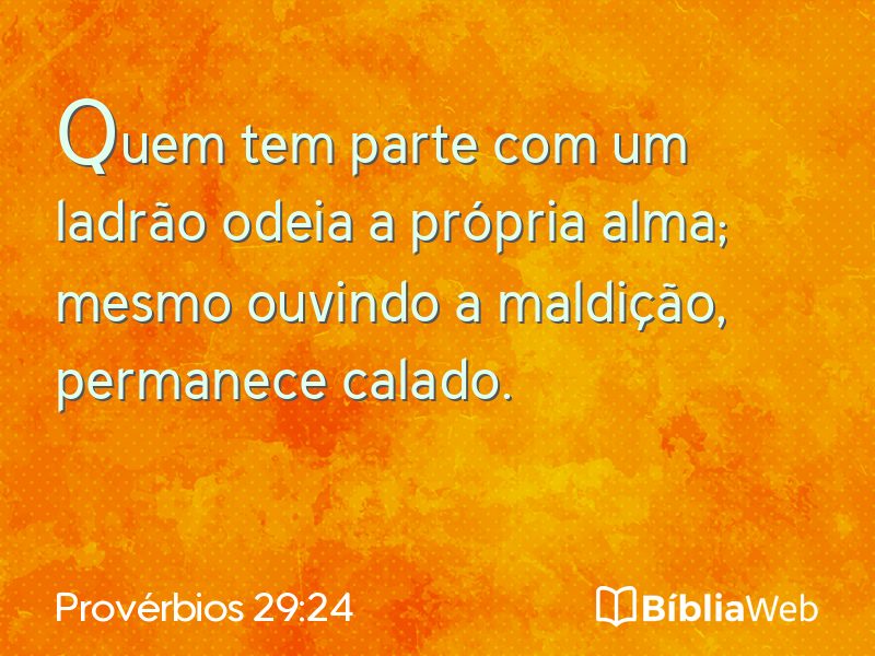Provérbios 29:24 em imagem para compartilhar
