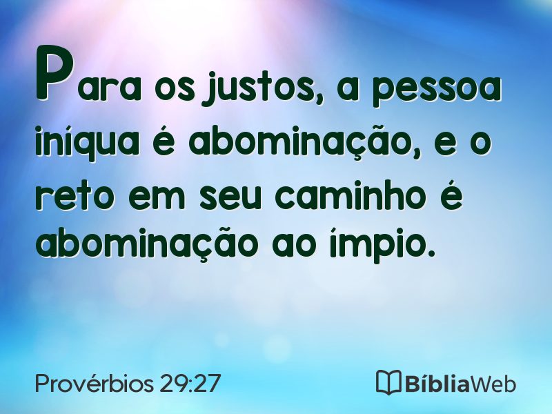Provérbios 29:27 em imagem para compartilhar