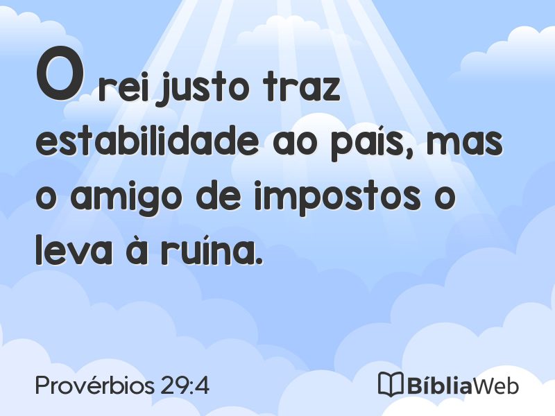 Provérbios 29:4 em imagem para compartilhar