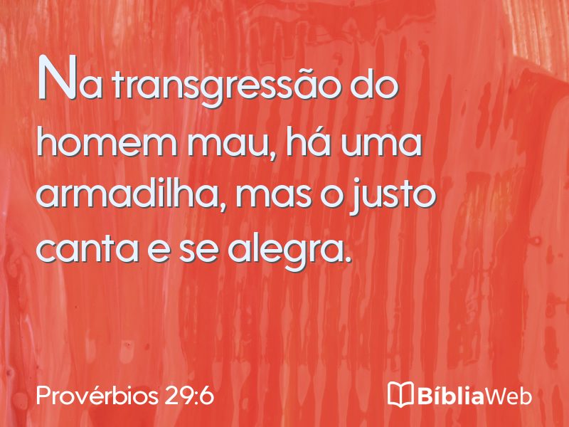 Provérbios 29:6 em imagem para compartilhar