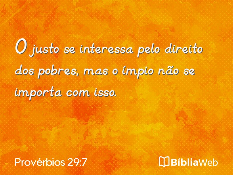 Provérbios 29:7 em imagem para compartilhar