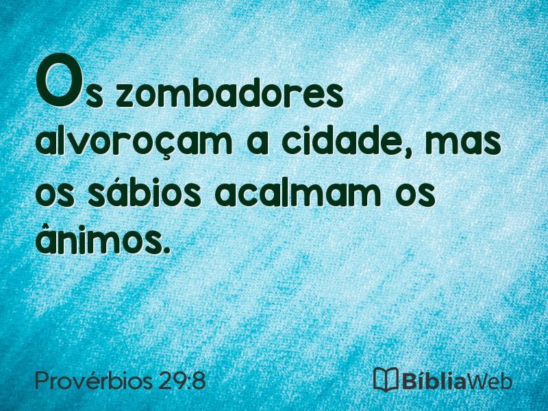 Provérbios 29:8 em imagem para compartilhar