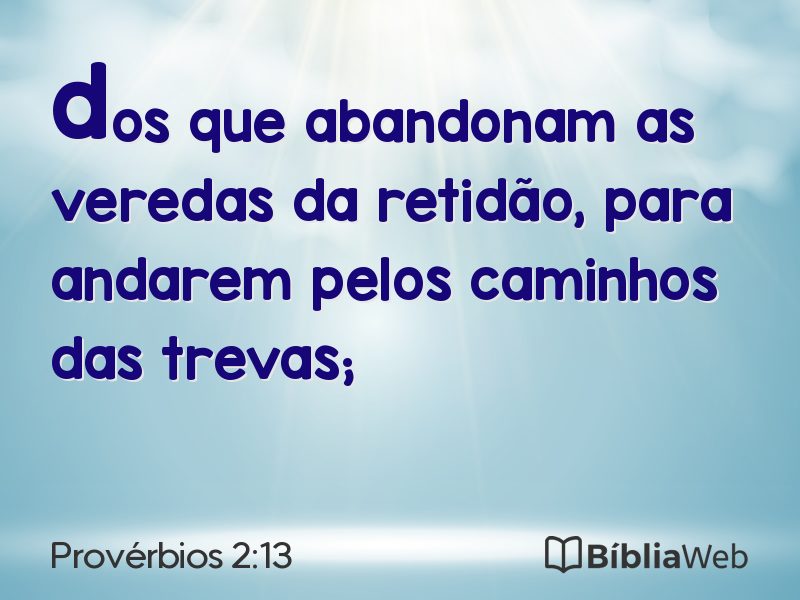 Provérbios 2:13 em imagem para compartilhar