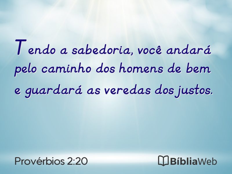 Provérbios 2:20 em imagem para compartilhar