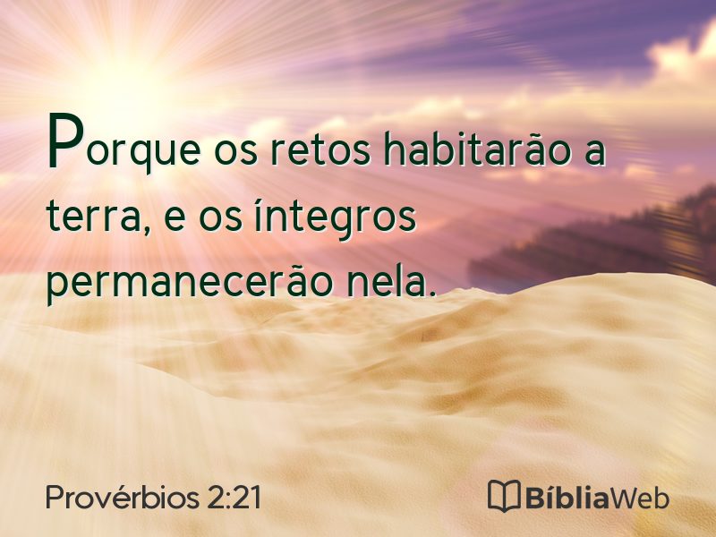 Provérbios 2:21 em imagem para compartilhar