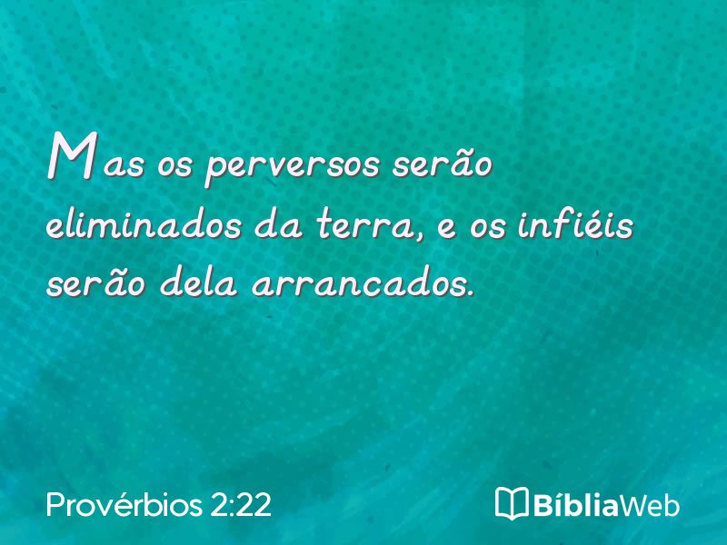 Provérbios 2:22 em imagem para compartilhar