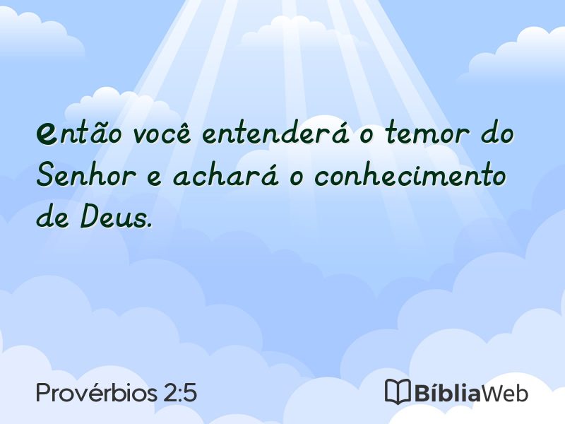 Provérbios 2:5 em imagem para compartilhar