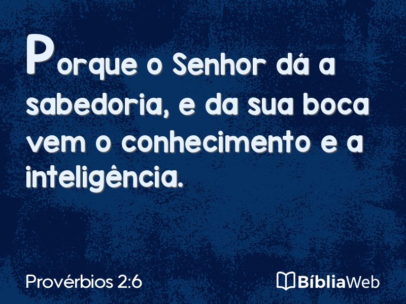 Provérbios 2:6 em imagem para compartilhar