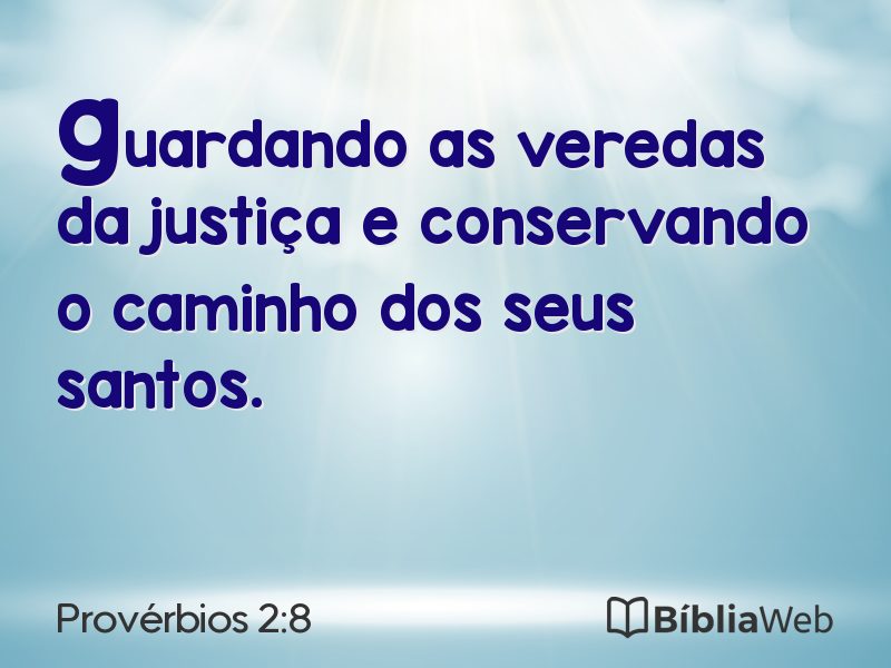 Provérbios 2:8 em imagem para compartilhar