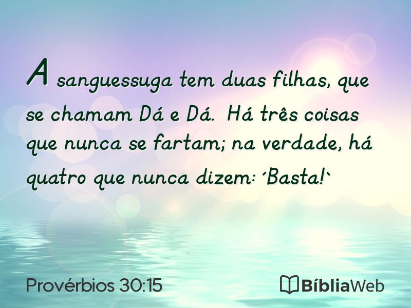 Provérbios 30:15 em imagem para compartilhar