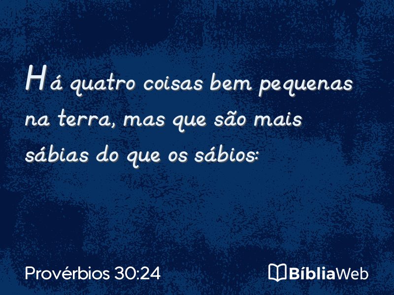 Provérbios 30:24 em imagem para compartilhar