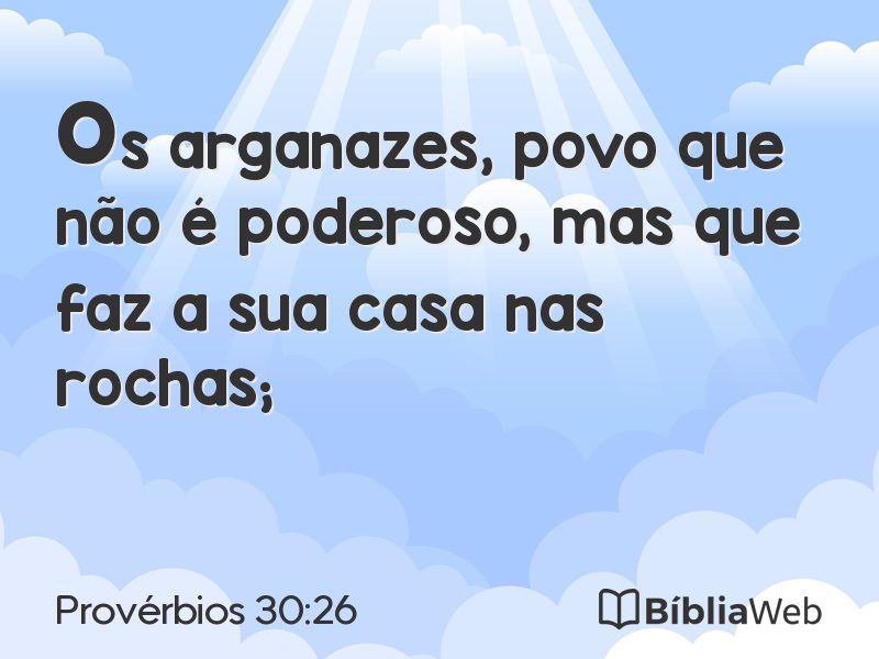 Provérbios 30:26 em imagem para compartilhar