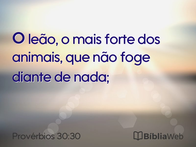 Provérbios 30:30 em imagem para compartilhar
