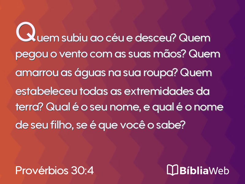 Provérbios 30:4 em imagem para compartilhar