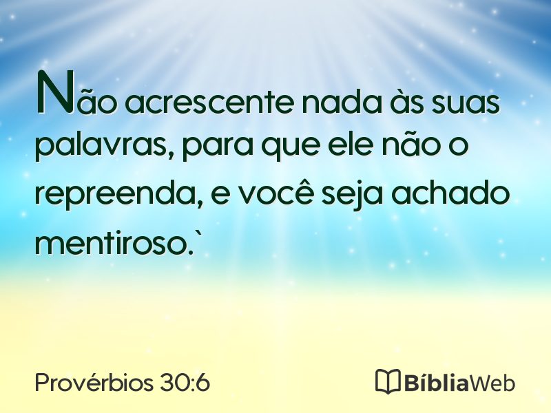 Provérbios 30:6 em imagem para compartilhar