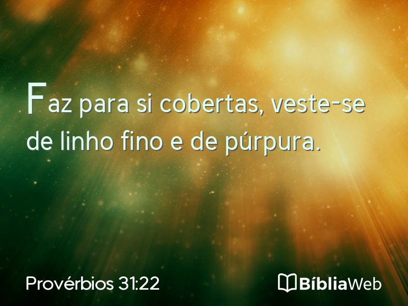 Provérbios 31:22 em imagem para compartilhar