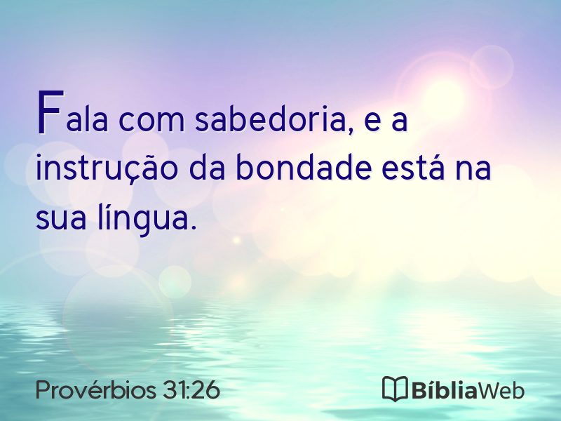 Provérbios 31:26 em imagem para compartilhar