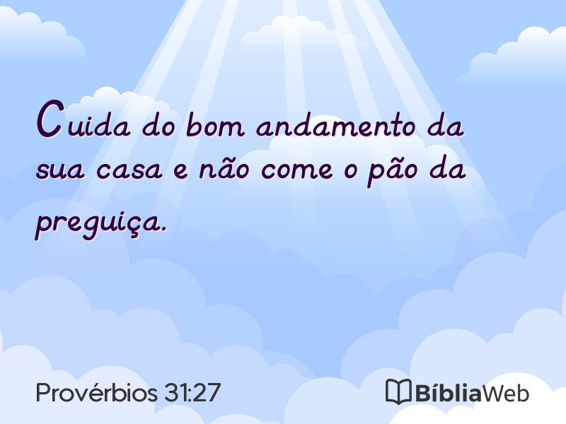 Provérbios 31:27 em imagem para compartilhar