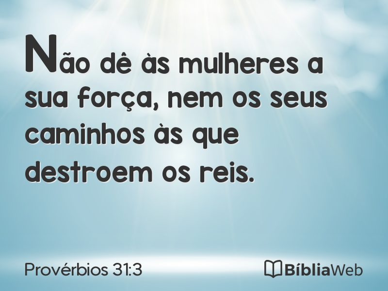 Provérbios 31:3 em imagem para compartilhar