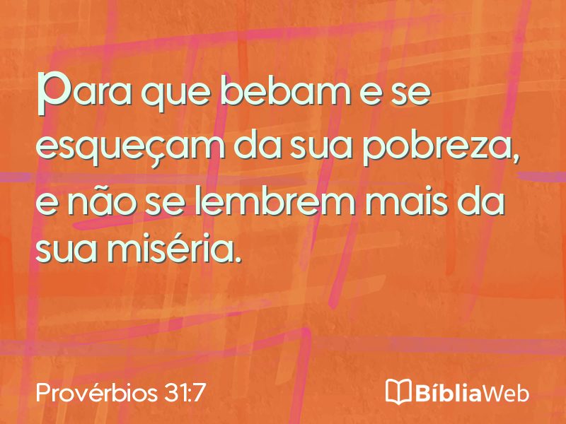 Provérbios 31:7 em imagem para compartilhar