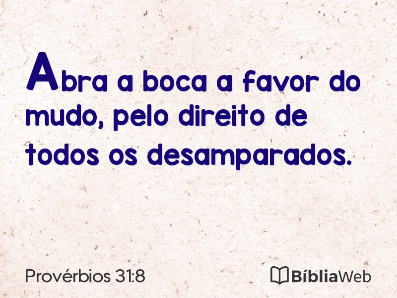 Provérbios 31:8 em imagem para compartilhar