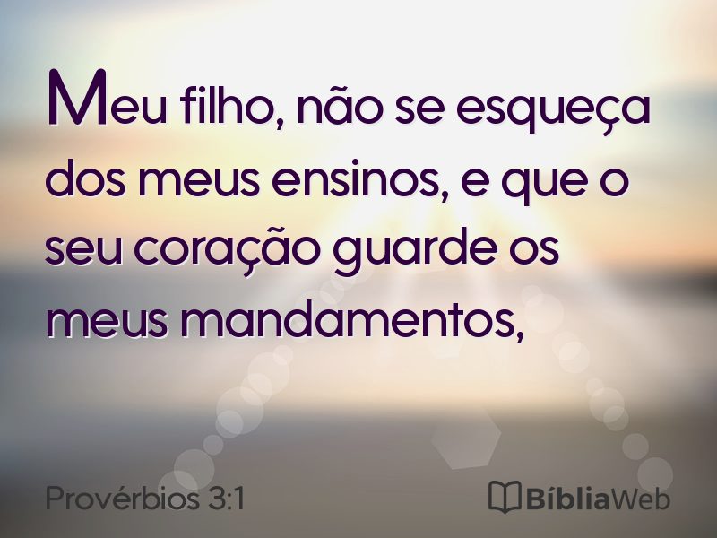 Provérbios 3:1 em imagem para compartilhar