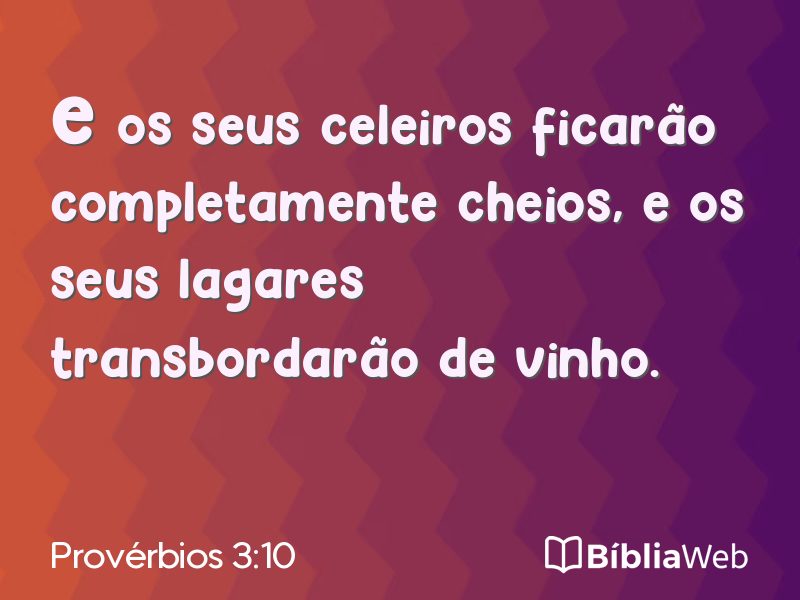 Provérbios 3:10 em imagem para compartilhar