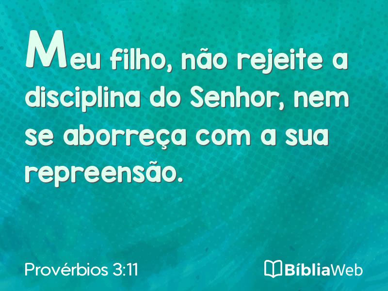 Provérbios 3:11 em imagem para compartilhar