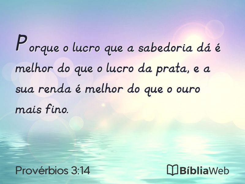 Provérbios 3:14 em imagem para compartilhar