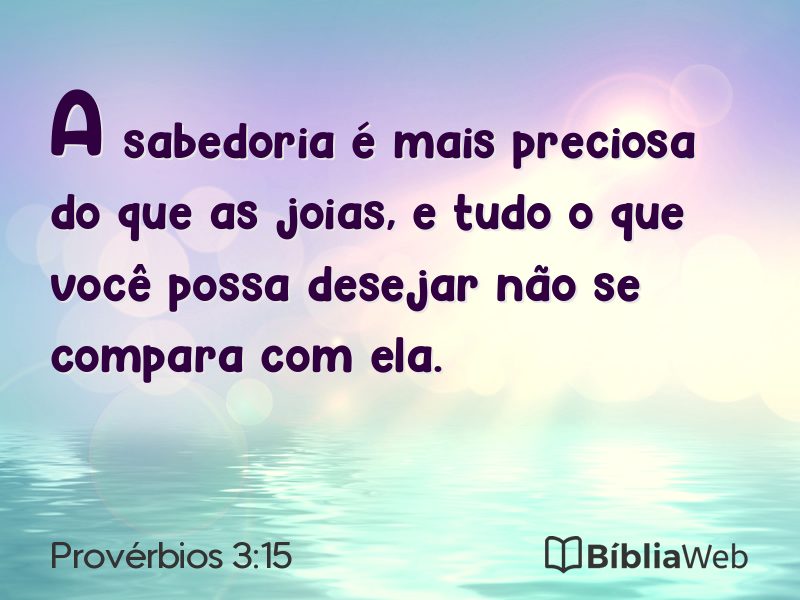 Provérbios 3:15 em imagem para compartilhar