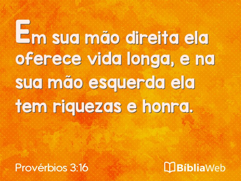 Provérbios 3:16 em imagem para compartilhar