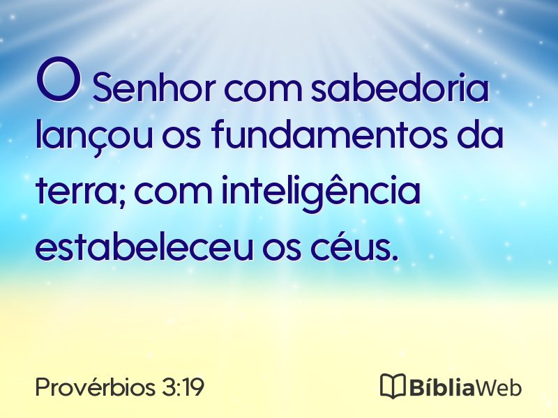 Provérbios 3:19 em imagem para compartilhar