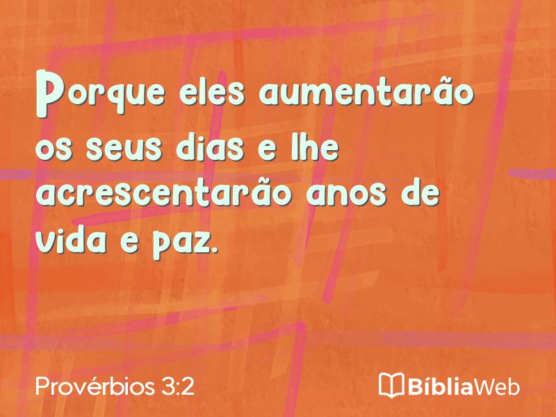 Provérbios 3:2 em imagem para compartilhar