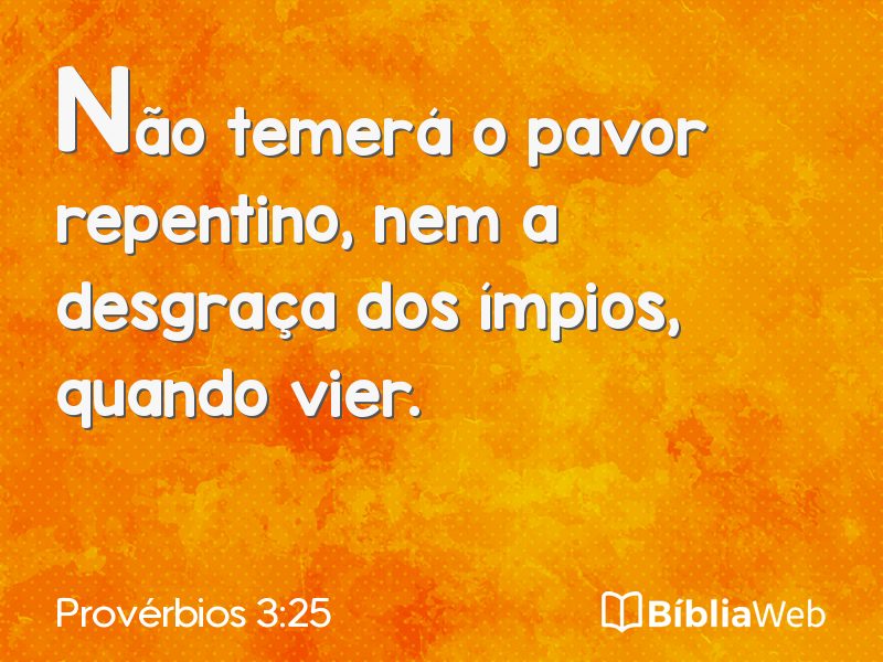 Provérbios 3:25 em imagem para compartilhar