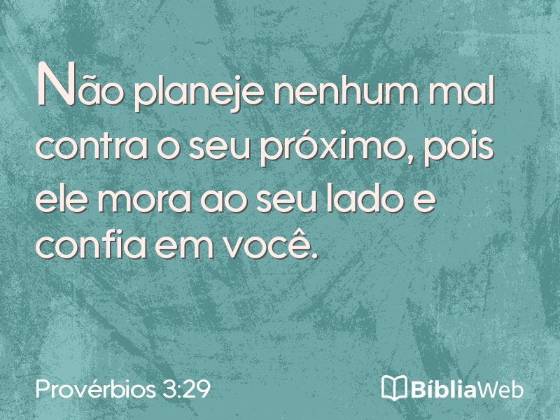 Provérbios 3:29 em imagem para compartilhar