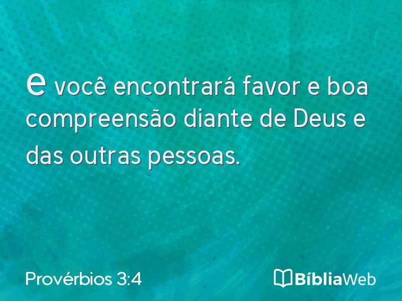 Provérbios 3:4 em imagem para compartilhar