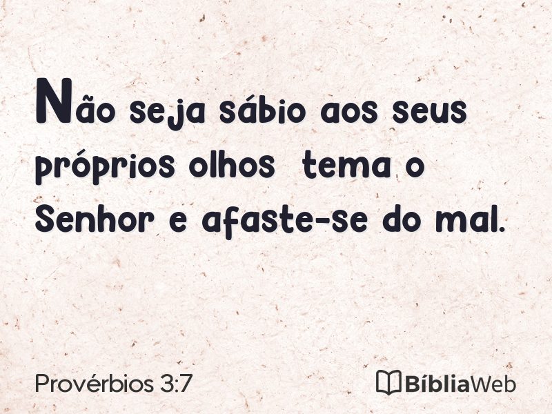 Provérbios 3:7 em imagem para compartilhar
