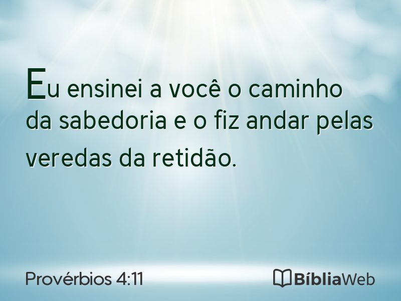 Provérbios 4:11 em imagem para compartilhar